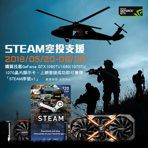 技嘉AORUS顯卡STEAM空投支援